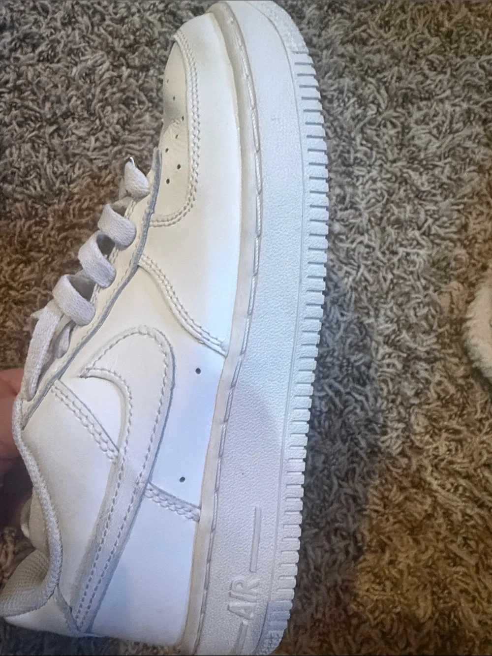 Nike White Kids Sneakers with AE1 Lace Tag